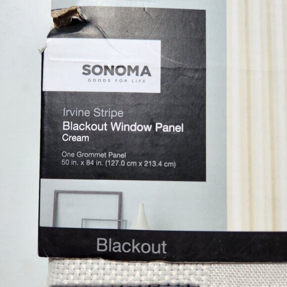 NEW Sonoma Blackout Window Curtains Panel Two Panels Grommet 50" x 84" Cream Col - Picture 3 of 14
